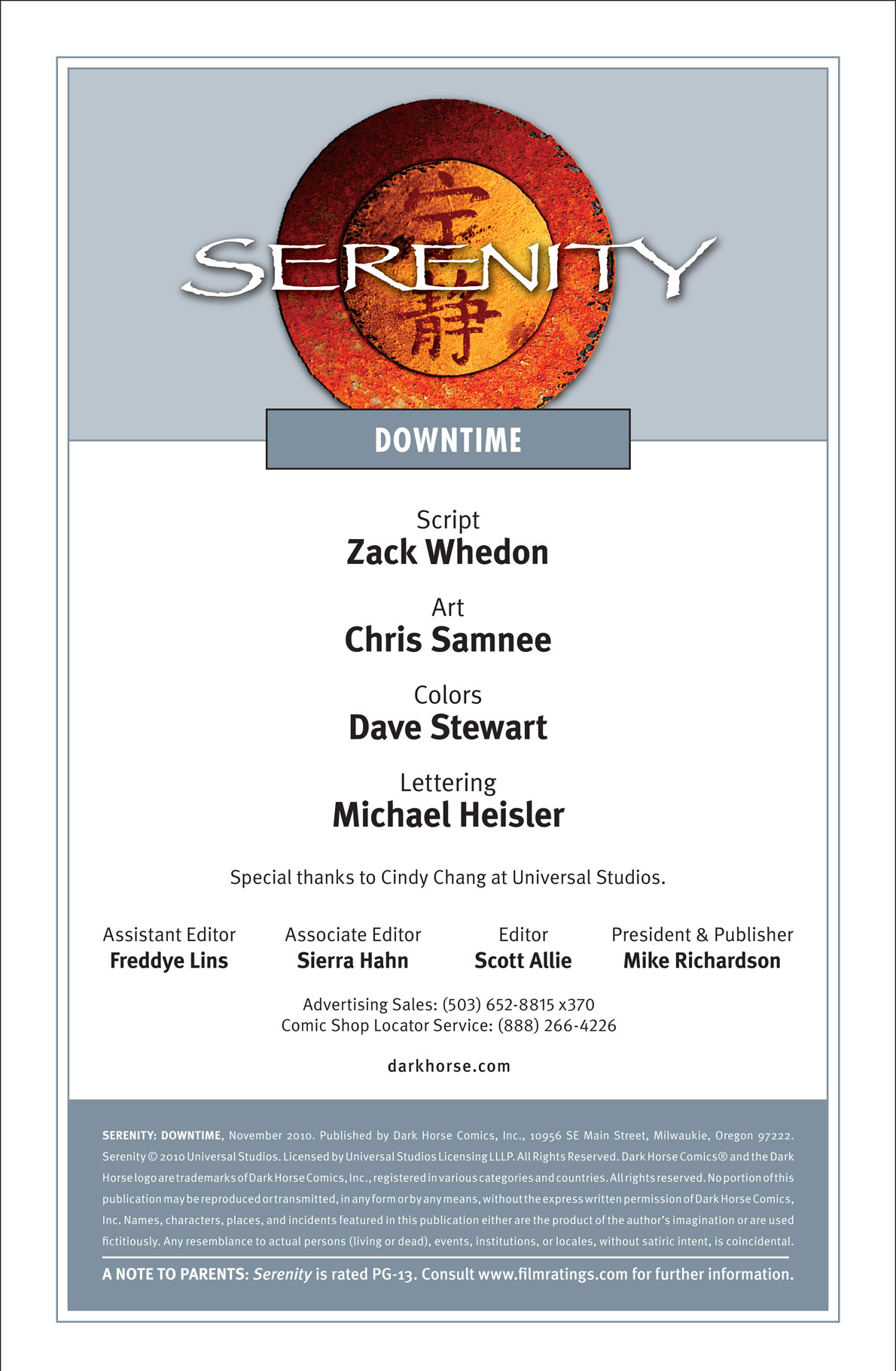 Serenity Downtime