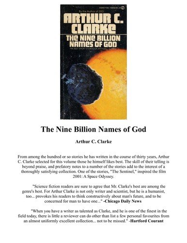 The Nine Billion Names of God: The Best Short Stories of Arthur C. Clarke